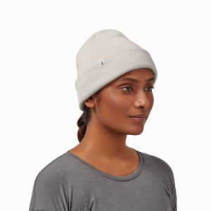 On Merino Beanie Hatt Herre Hvite | ZPYX-26917