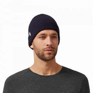 On Merino Beanie Hatt Herre Marineblå | TQVB-35027