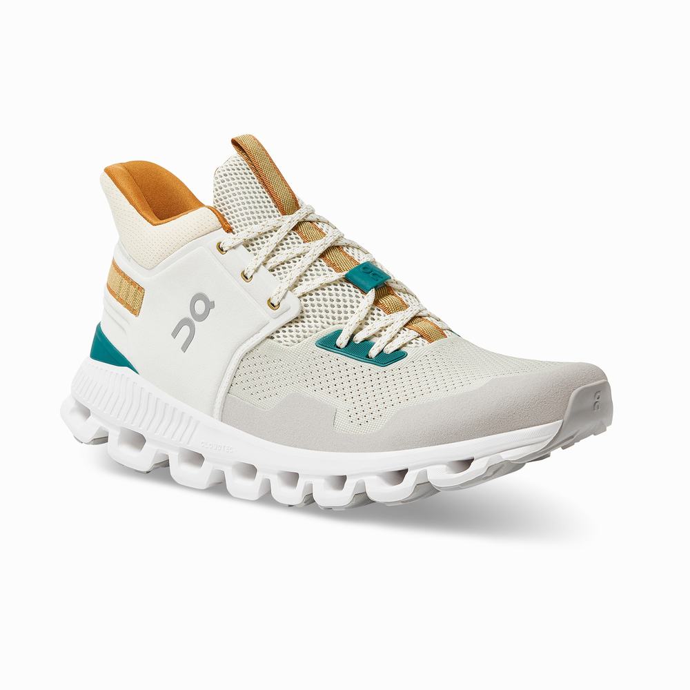 On Cloud Hi Edge Sneakers Herre Khaki Hvite | HVCT-05387