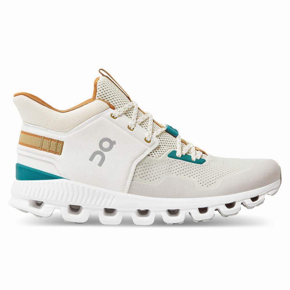 On Cloud Hi Edge Sneakers Herre Khaki Hvite | HVCT-05387