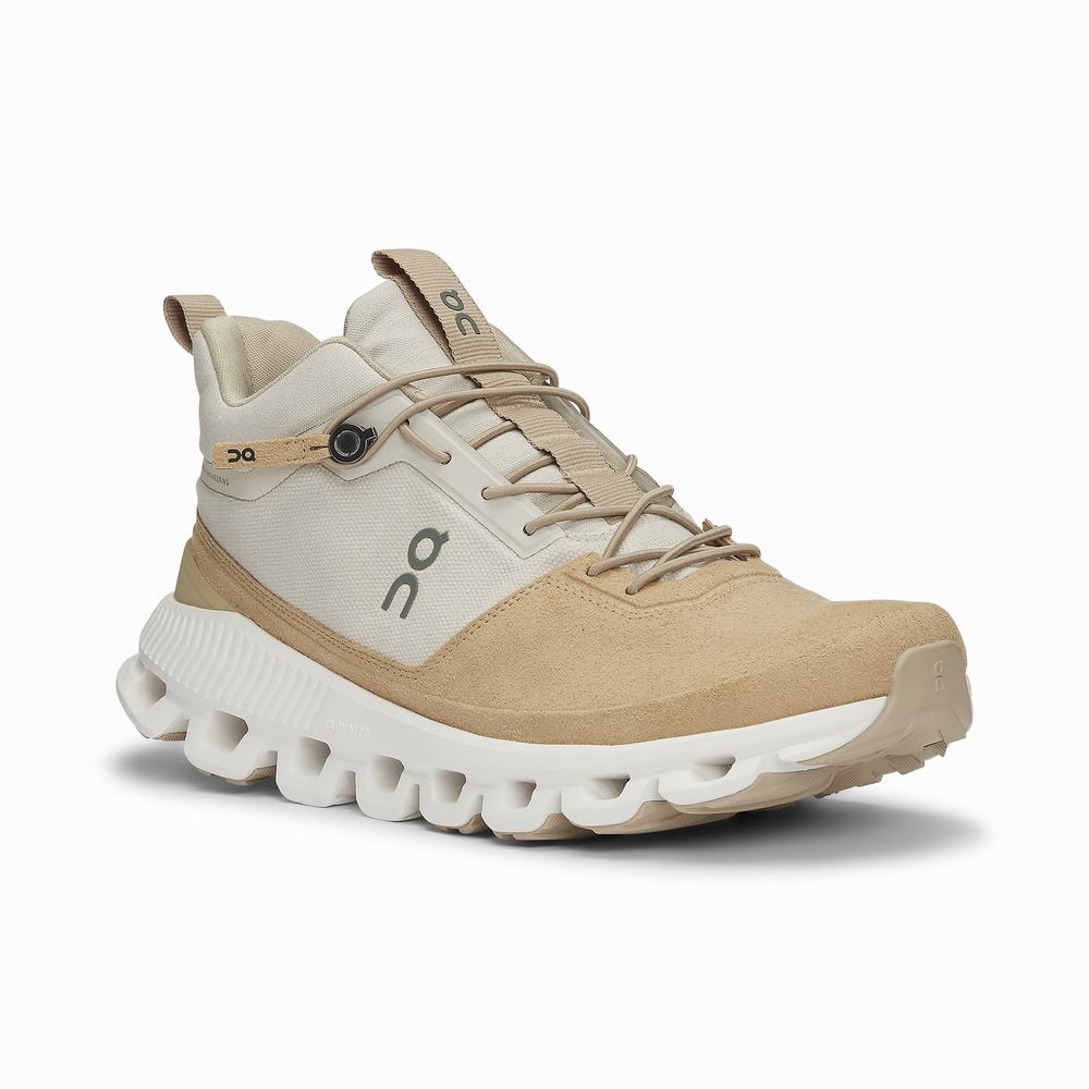 On Cloud Hi Sneakers Dame Beige Brune | SKJX-59408