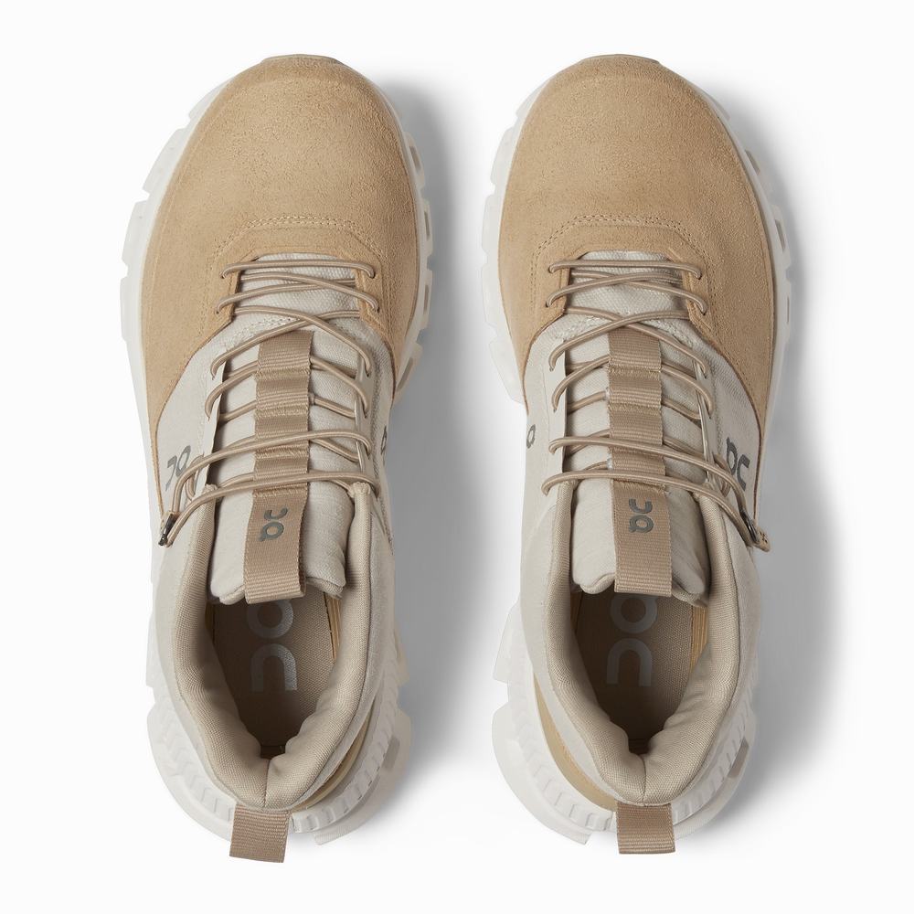 On Cloud Hi Sneakers Dame Beige Brune | SKJX-59408