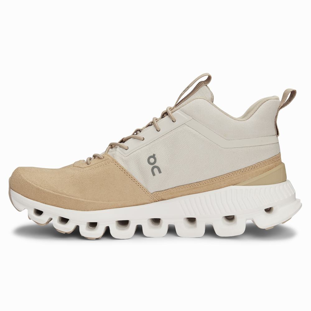 On Cloud Hi Sneakers Dame Beige Brune | SKJX-59408