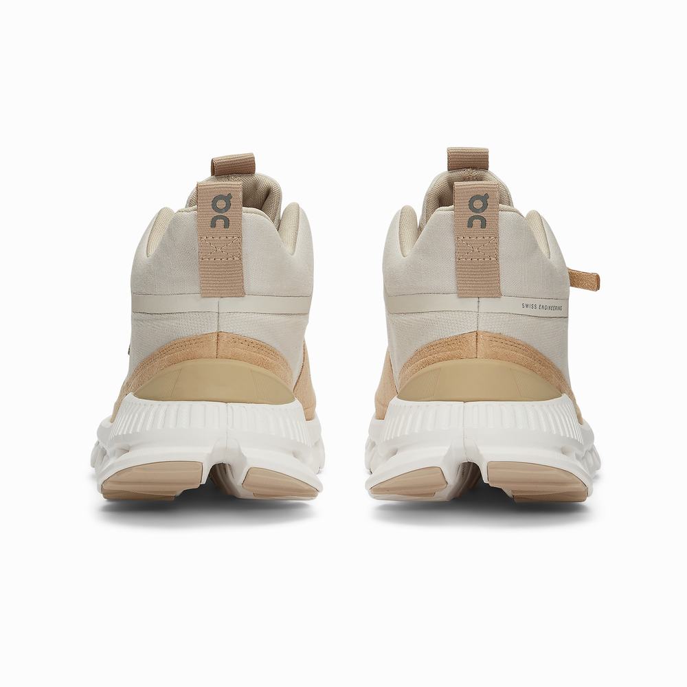 On Cloud Hi Sneakers Dame Beige Brune | SKJX-59408