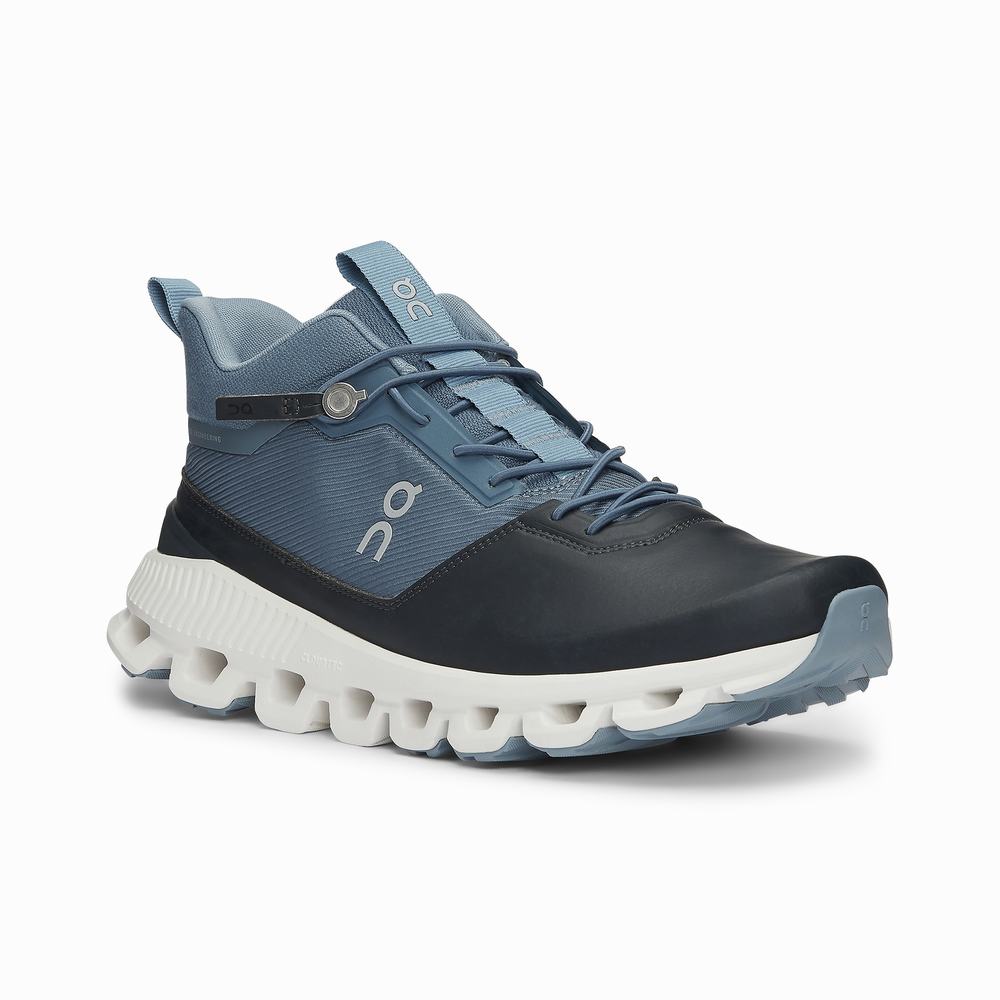 On Cloud Hi Sneakers Dame Svarte Marineblå | XUMQ-72385