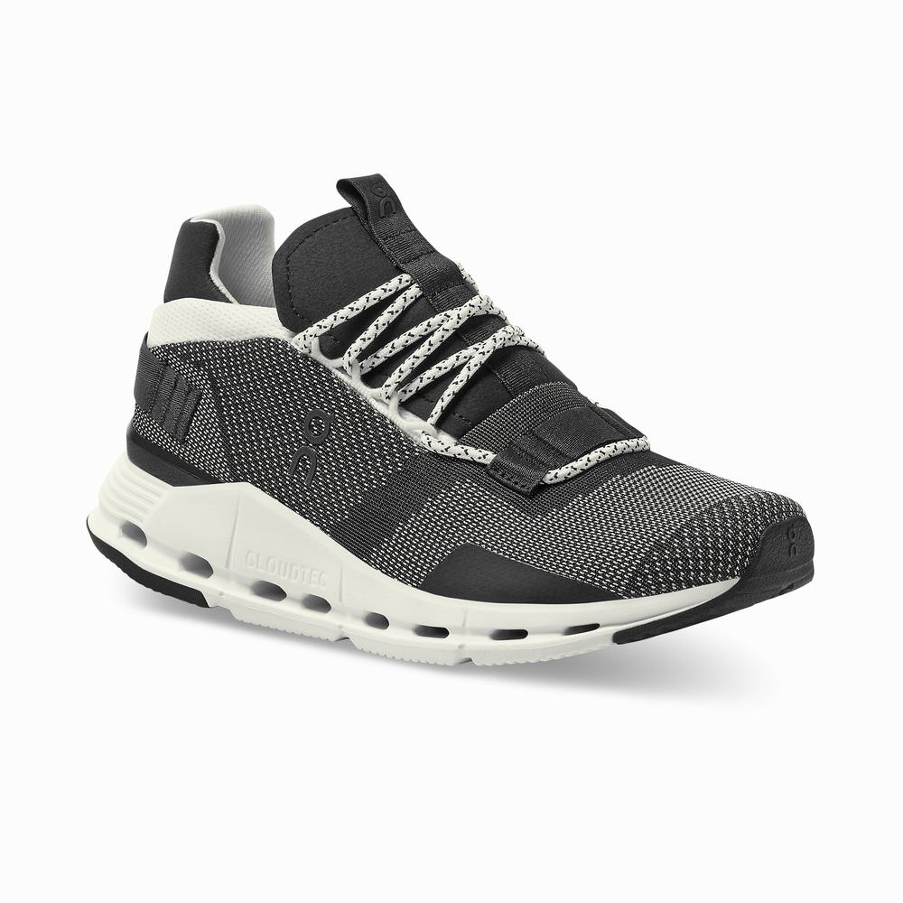 On Cloudnova Sneakers Dame Svarte Hvite | MGXK-54837