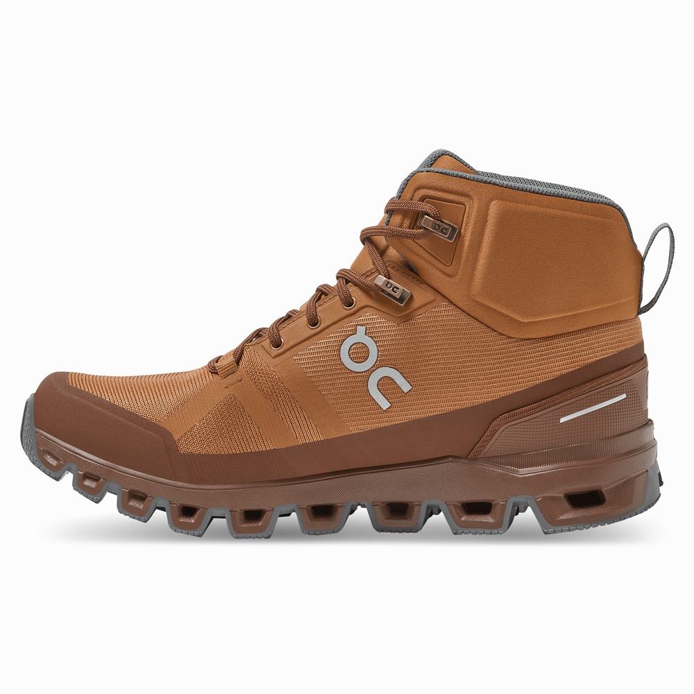 On Cloudrock Waterproof Fjellsko Dame Brune | ATQX-61834