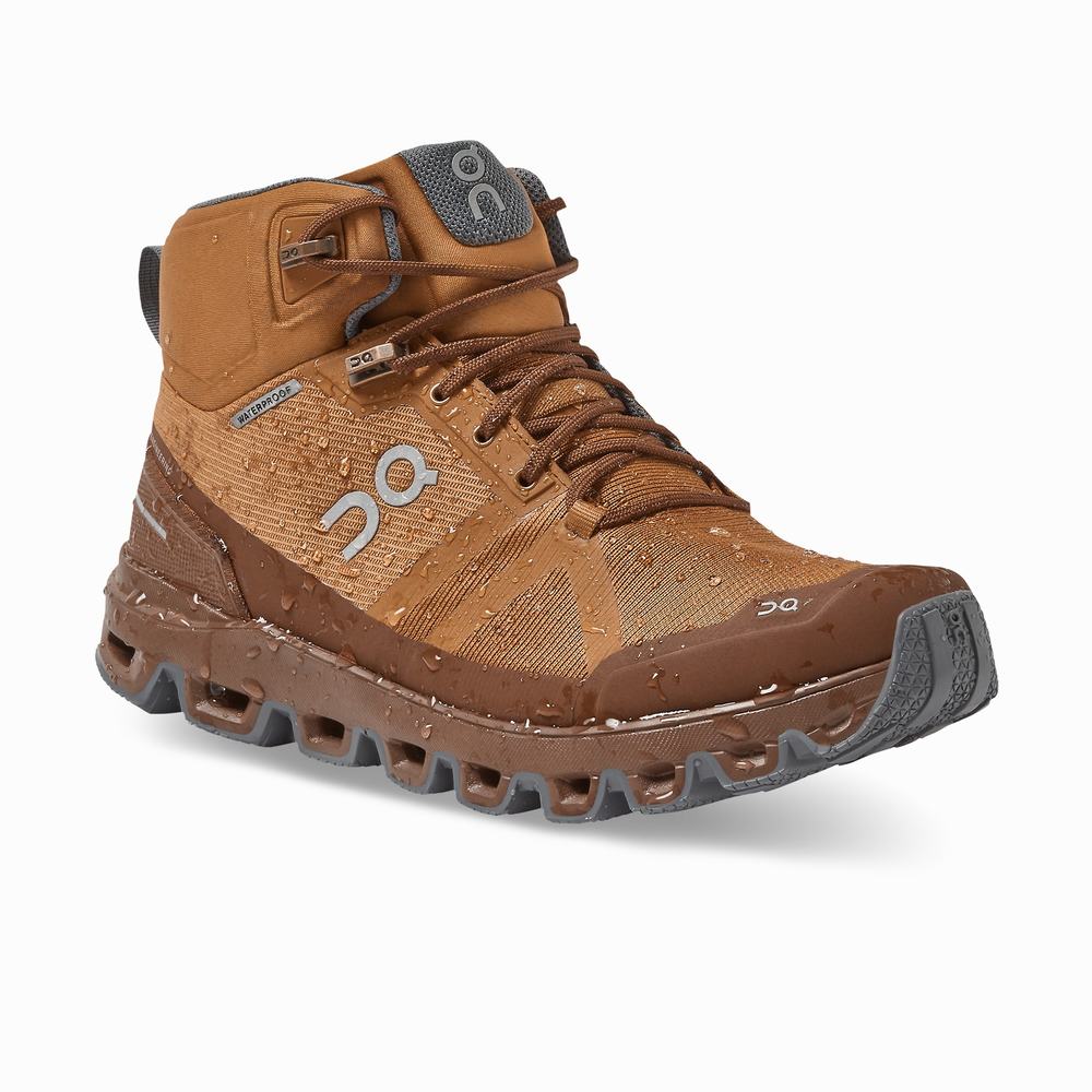 On Cloudrock Waterproof Fjellsko Dame Brune | ATQX-61834