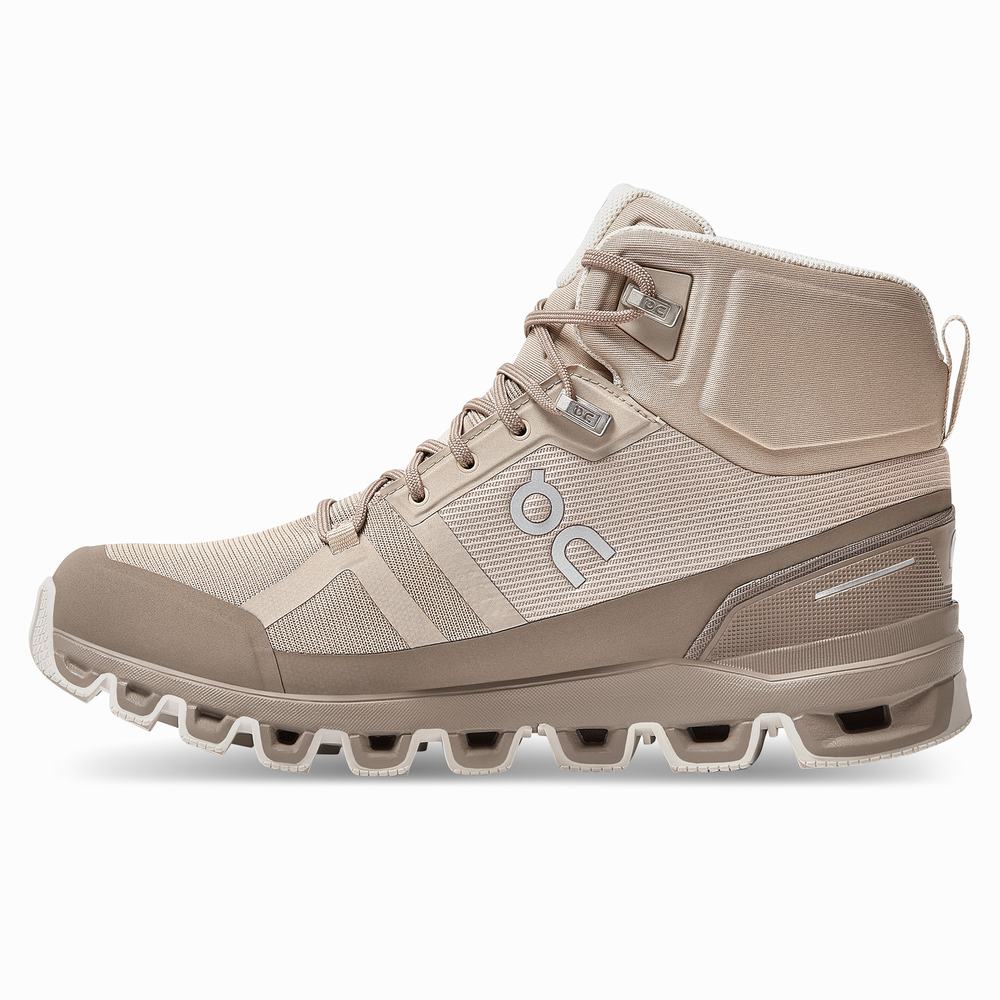 On Cloudrock Waterproof Fjellsko Dame Khaki | ILNQ-79608