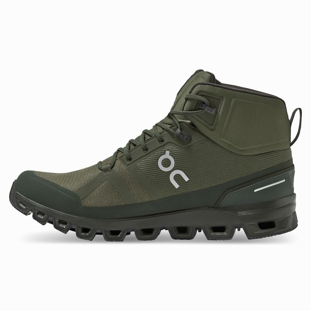 On Cloudrock Waterproof Fjellsko Herre Olivengrønne | KEQM-29386