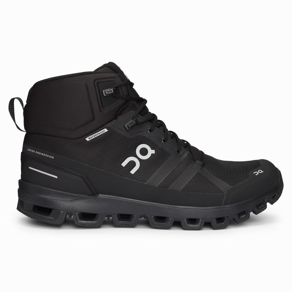 On Cloudrock Waterproof Fjellsko Herre Svarte | CYIL-73658