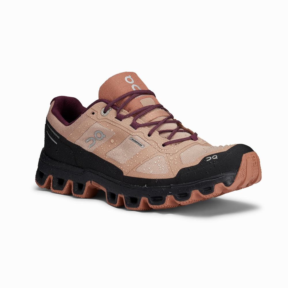 On Cloudventure Waterproof Trail Løpesko Dame Brune Rosa | HUIV-13605