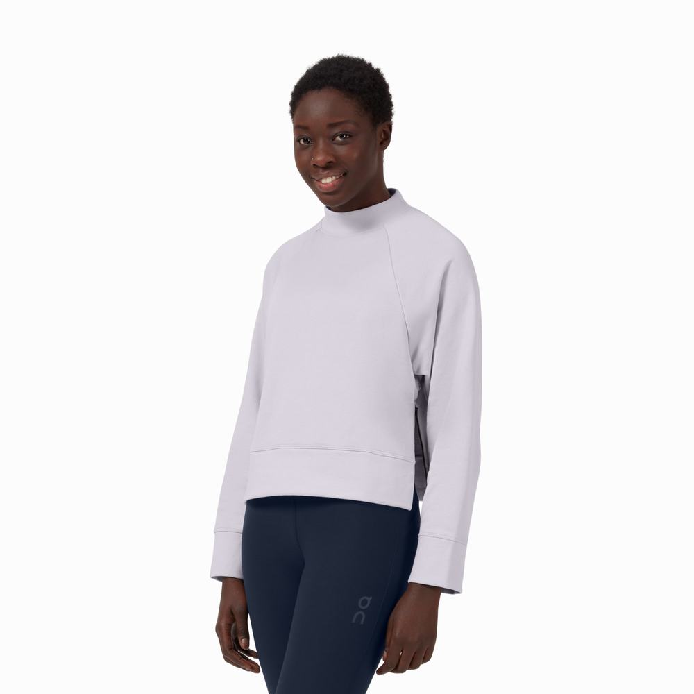 On Crew Neck Sweatshirt Dame Beige | KYUA-17649