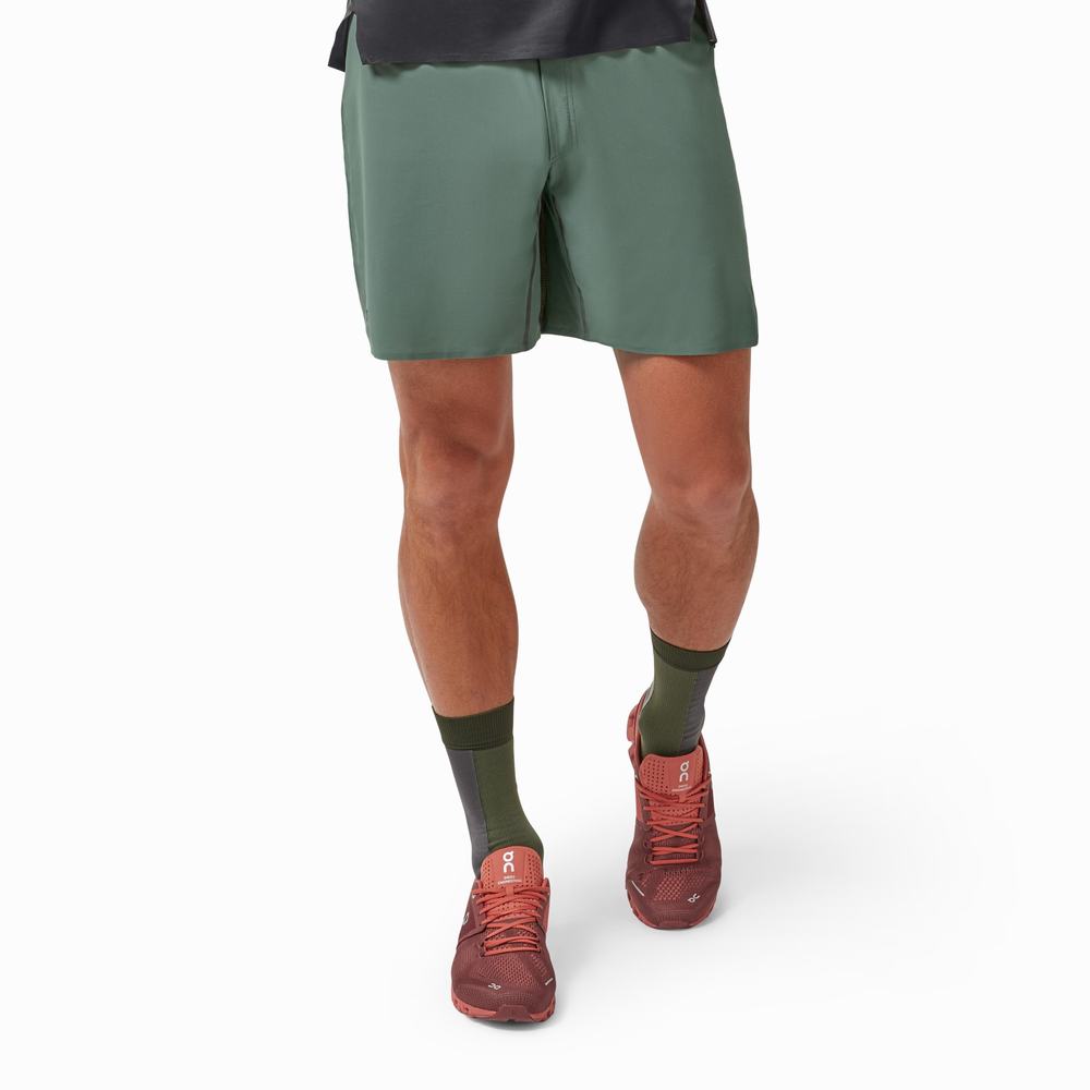 On Lightweight Løpeshorts Herre Olivengrønne | BHTJ-35718