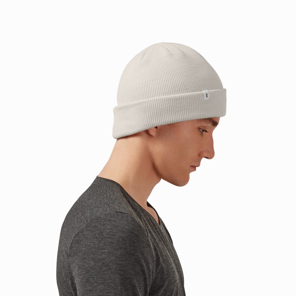 On Merino Beanie Hatt Herre Hvite | ZPYX-26917 