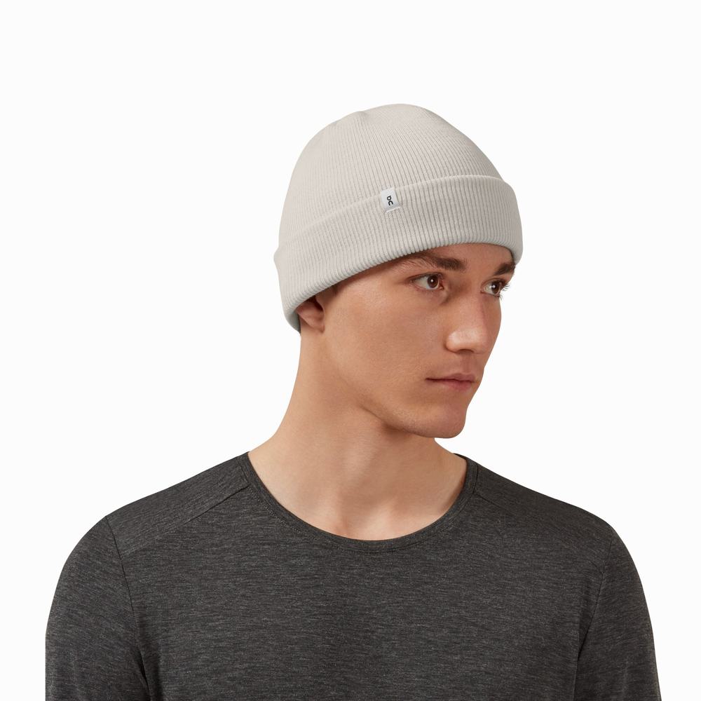 On Merino Beanie Hatt Herre Hvite | ZPYX-26917 