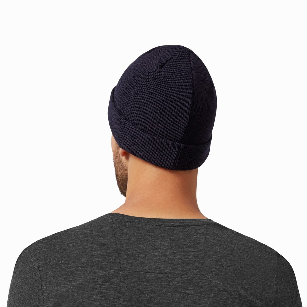 On Merino Beanie Hatt Herre Marineblå | TQVB-35027