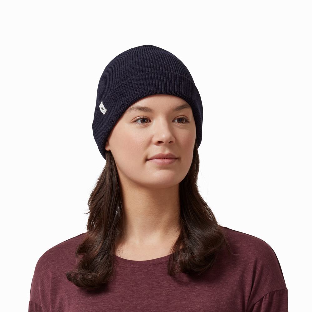 On Merino Beanie Hatt Herre Marineblå | TQVB-35027