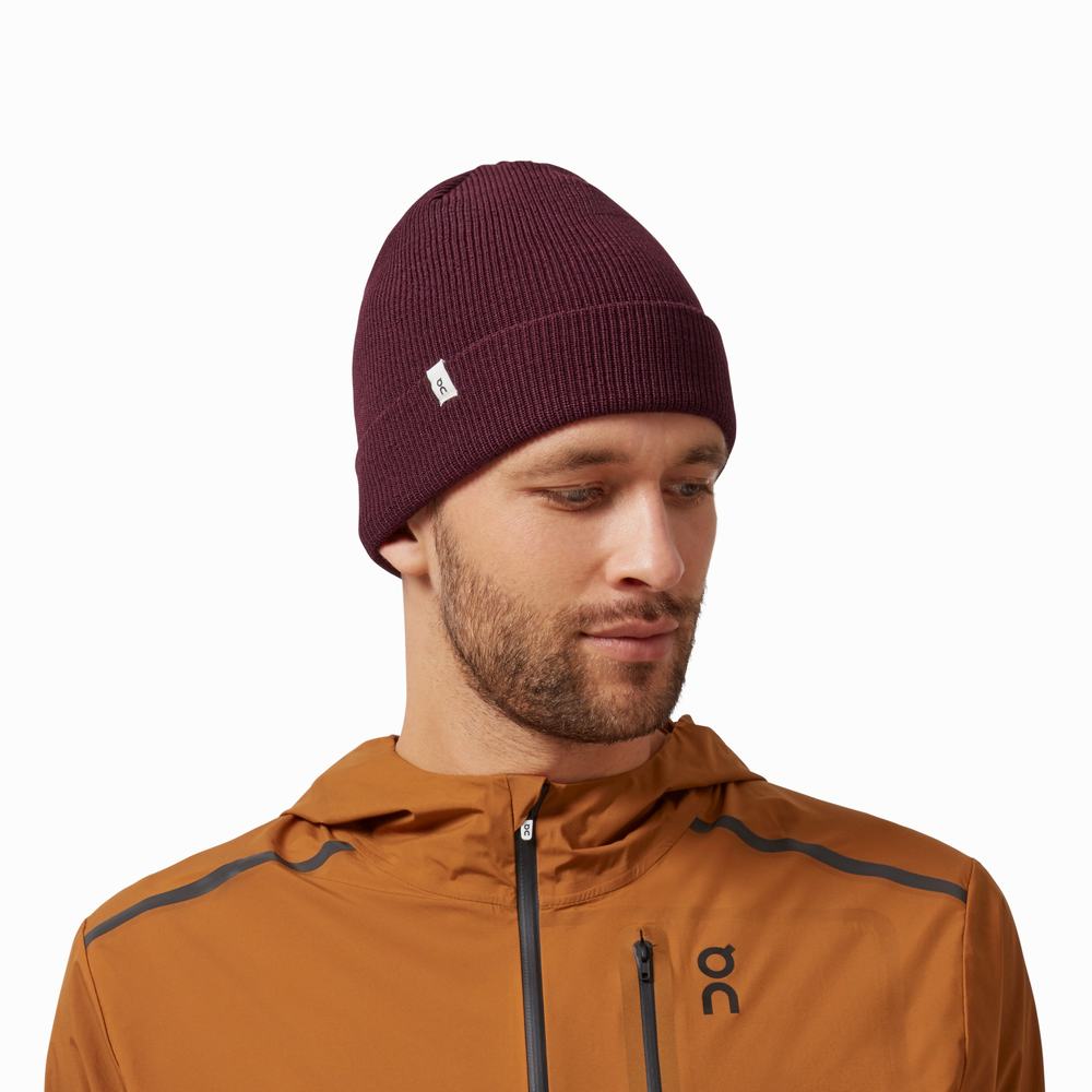 On Merino Beanie Hatt Herre Rød | PRFV-59174