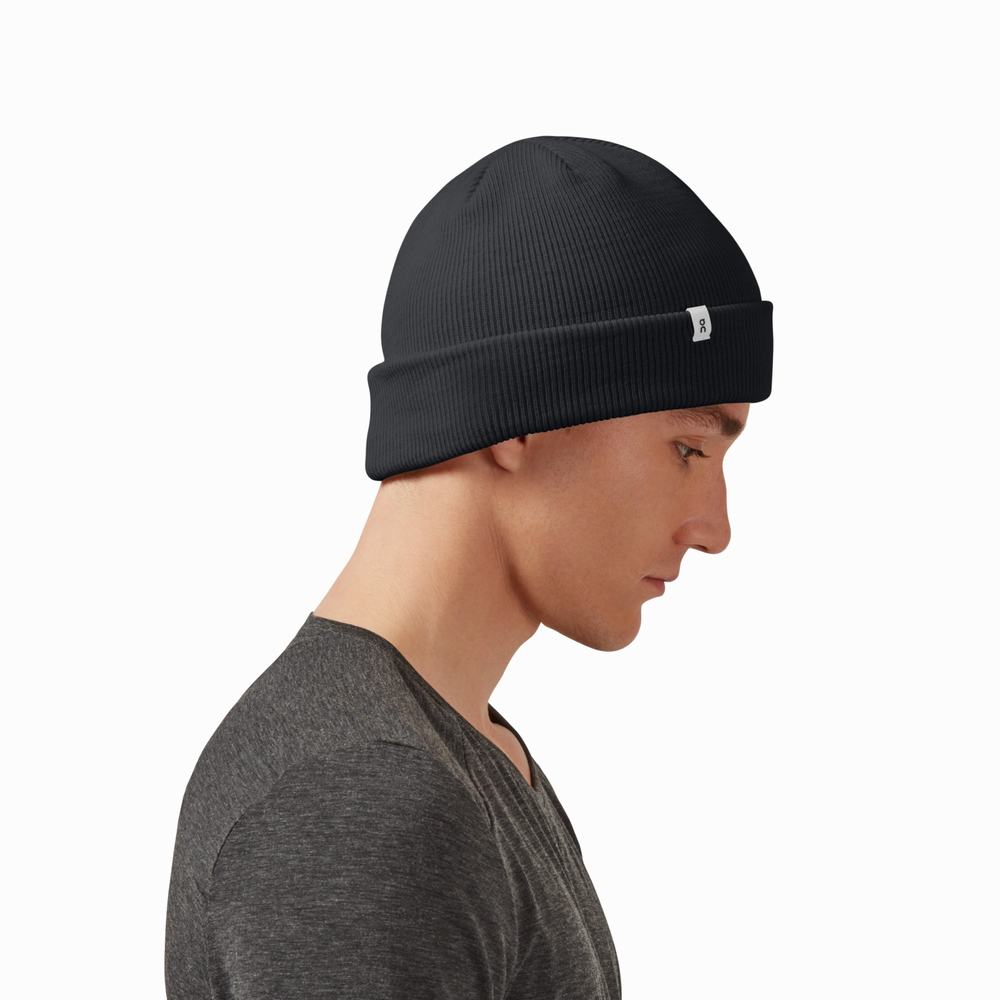 On Merino Beanie Hatt Herre Svarte | ONXZ-84512