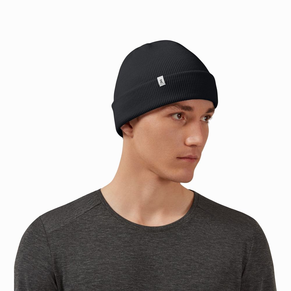 On Merino Beanie Hatt Herre Svarte | ONXZ-84512