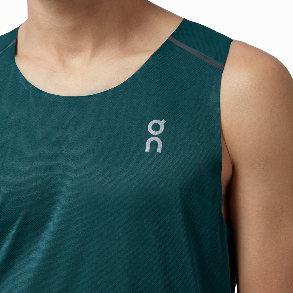 On Tank-T Singlet Herre Grønn Svarte | FIJE-87450