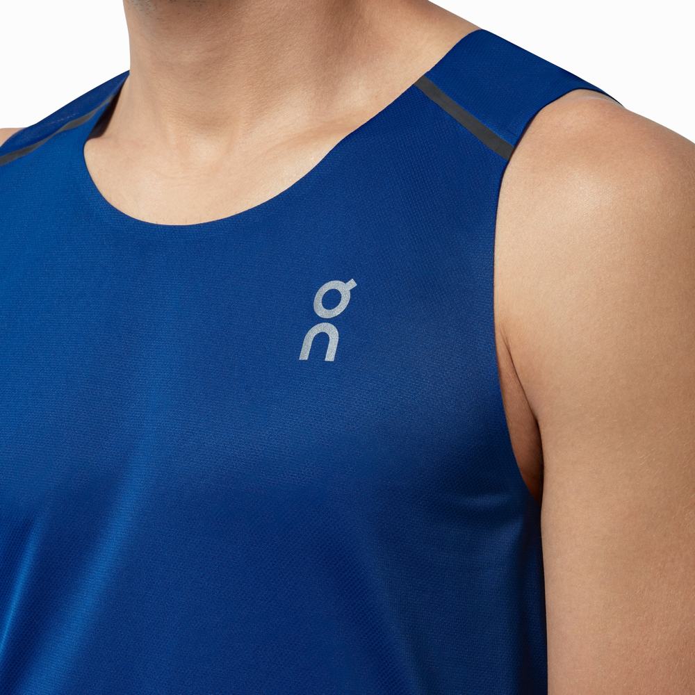 On Tank-T Singlet Herre Indigo Svarte | RKWJ-04753