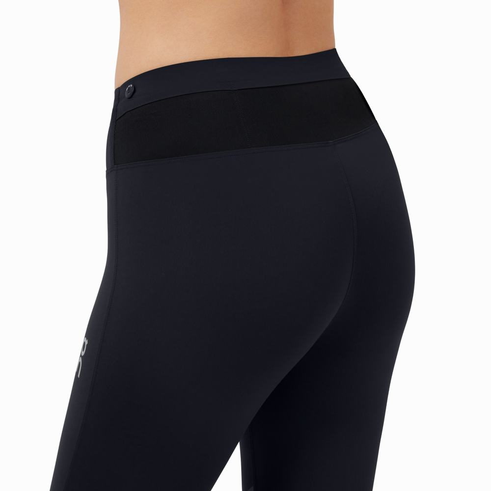 On Tights Long Pants Running Leggings Dame Svarte | VPTO-28794