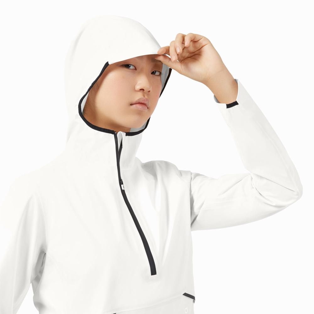 On Waterproof Anorak Jakker Dame Hvite | ACOQ-93142