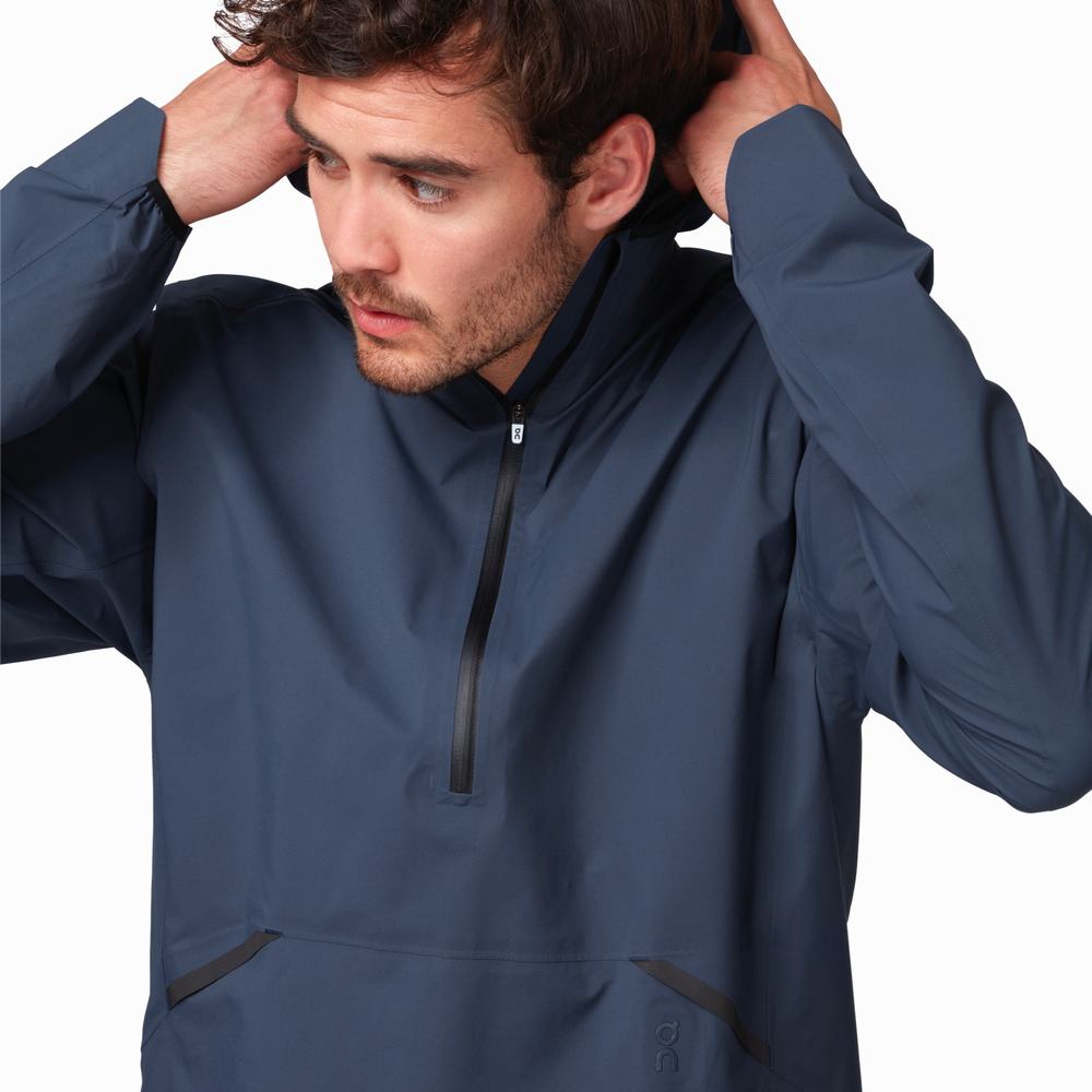 On Waterproof Anorak Jakker Herre Marineblå | UEDP-10365