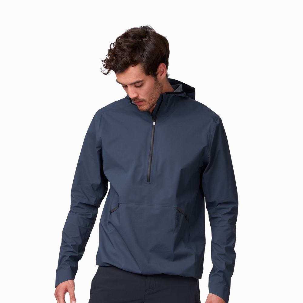 On Waterproof Anorak Jakker Herre Marineblå | UEDP-10365